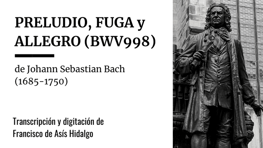digitación y transcripción del preludio, fuga y allegro de bach